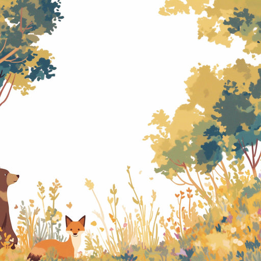 Forest Mural Wallpaper | Bear and Fox