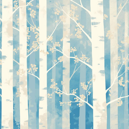 Forest Mural Wallpaper | Pastel Beige and Blue
