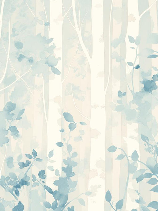 Forest Mural Wallpaper | Pastel Beige and Green