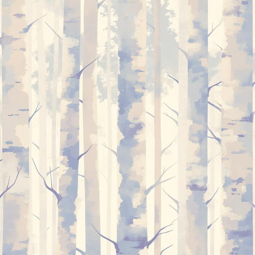 Forest Mural Wallpaper | Pastel Beige and Purple