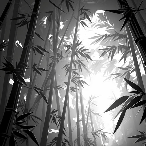 Bamboo Forest Mural Wallpaper | Monochrome Ground Level