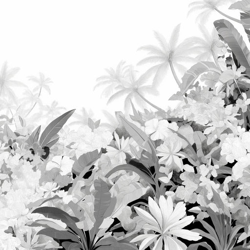 Tropical Forest Mural Wallpaper | Shades of Gray