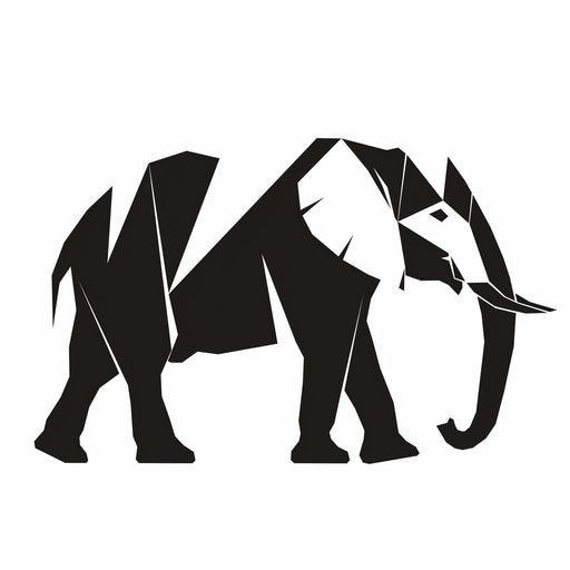 Animal Geometric Mural Wallpaper | Black and White Elephant