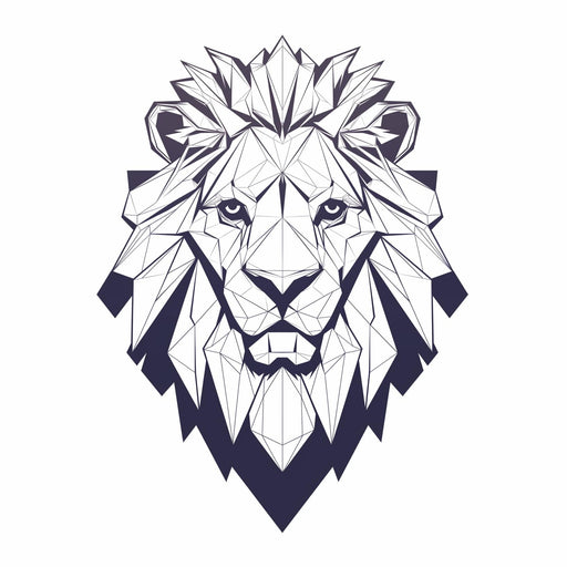 Geometric Animal Mural Wallpaper | Lion Head