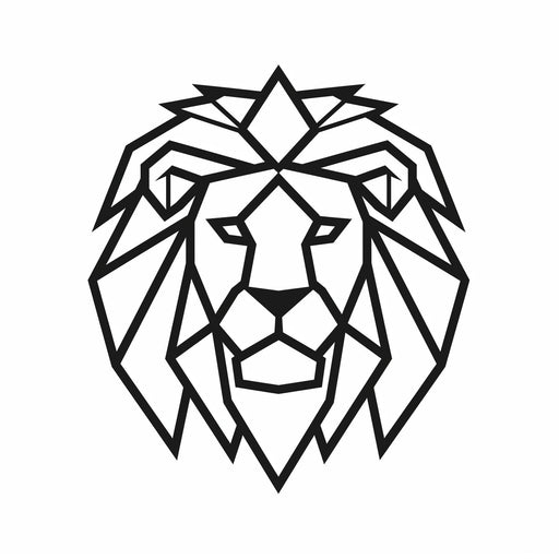 Geometric Animal Mural Wallpaper | Minimalist Lion Head