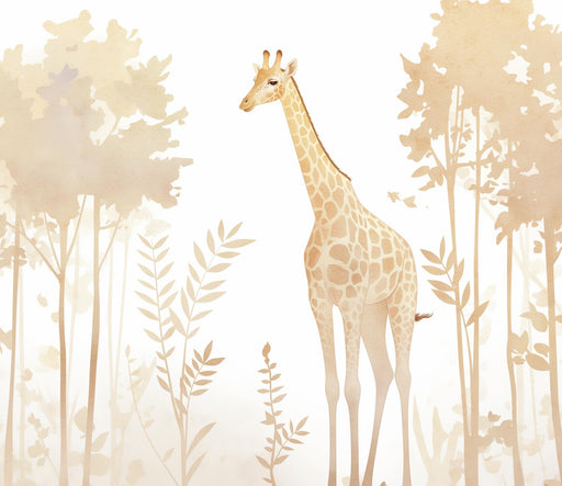 Giraffe Mural Wallpaper | Pastel Forest