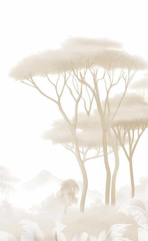 Giraffe Mural Wallpaper | Savanna in the Mist