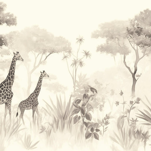 Giraffe Wallpaper | Black and White Savanna