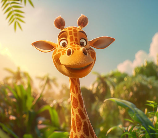 3D Giraffe Mural Wallpaper | In the Heart of the Jungle Panoramic