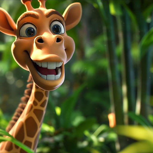 3D Giraffe Mural Wallpaper | Smiling in the Jungle