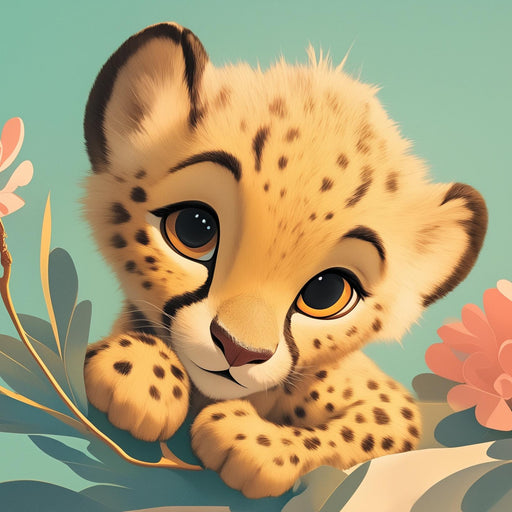 Cheetah Wallpaper | Pink Flowers