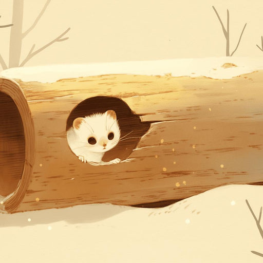 Hermine Mural Wallpaper | Tree Trunk and Snow