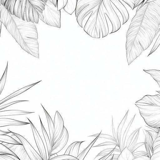 Jungle Mural Wallpaper | Black and White Leaves