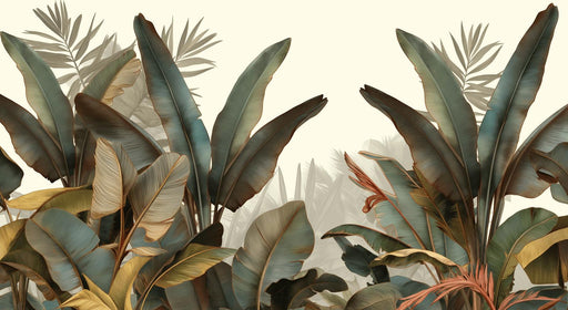 Wild Jungle Wallpaper | Large Green Toned Leaves
