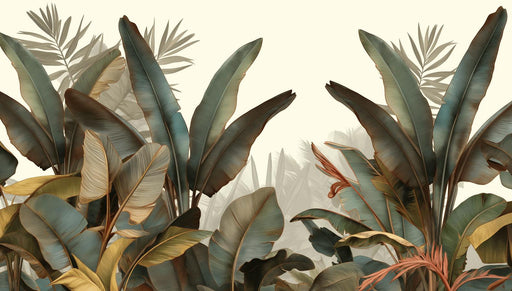Wild Jungle Wallpaper | Large Green Toned Leaves