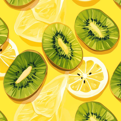 Kiwi and Lemon Mural Wallpaper | Paint Style