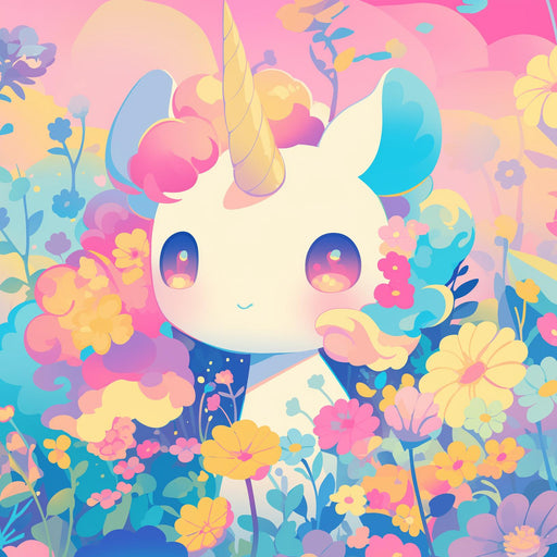 Unicorn Wallpaper | Pile of Colorful Flowers