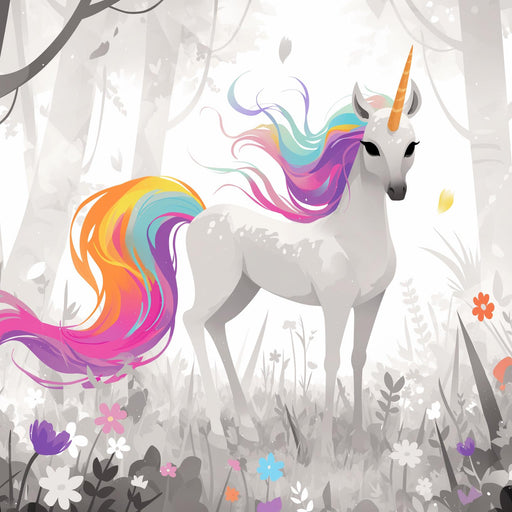 Unicorn Mural Wallpaper | Between Black and White and Colors