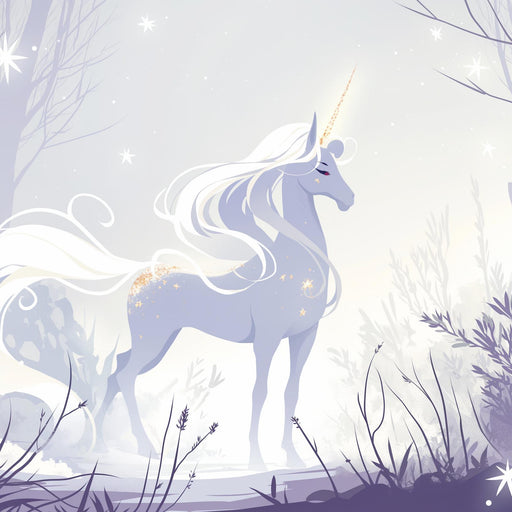 Unicorn Mural Wallpaper | Purple White and Gold