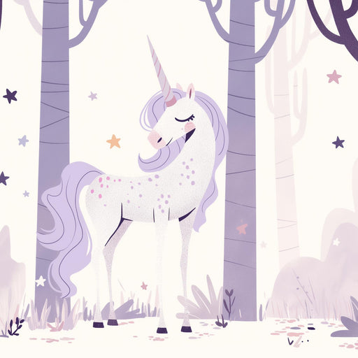 Unicorn Mural Wallpaper | Mauve Pastel