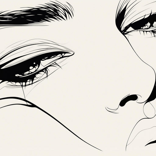 Line Art Mural Wallpaper | Piercing Gaze