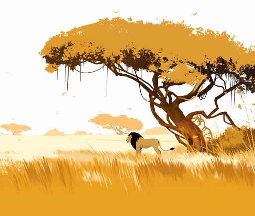 Lion Mural Wallpaper | In the heart of the savannah