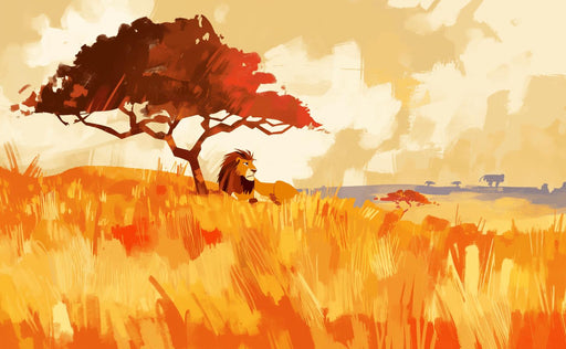 Lion Mural Wallpaper | King of the Savannah