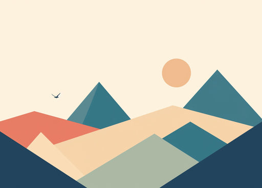 Mountain Wallpaper | Geometric with Sun