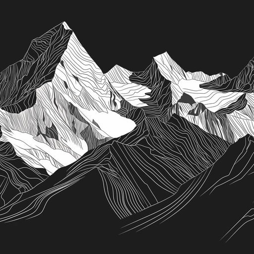 Mountain Wallpaper | Black and White Graphic