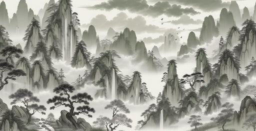 Mountain Wallpaper | Blue Relief with Sunset