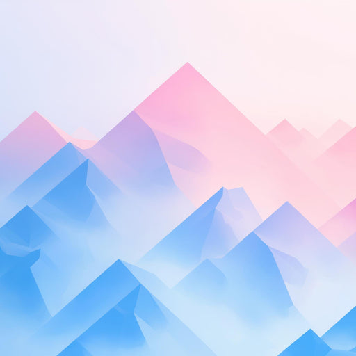 Mountain Mural Wallpaper | Pink and Pastel Blue with Mist
