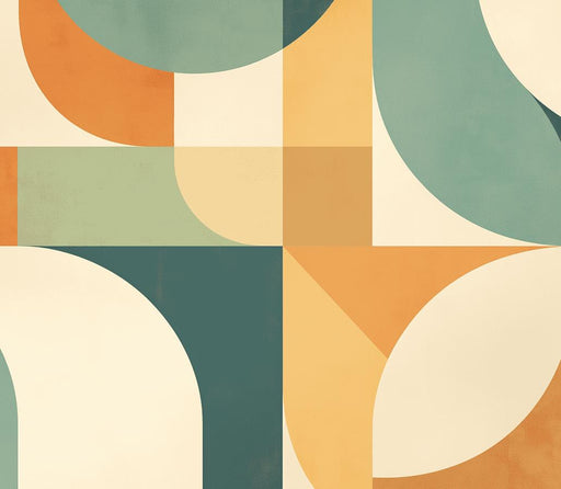 Abstract Patterns Mural Wallpaper | Shades of Orange and Green