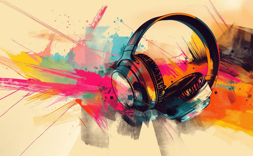 Music Wallpaper | Graffiti Style Headphones