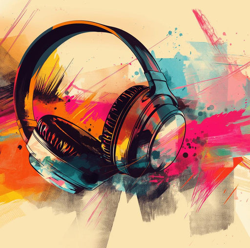 Music Wallpaper | Graffiti Style Headphones