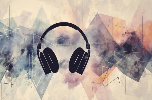 Music Mural Wallpaper | Headphones on Colorful Background
