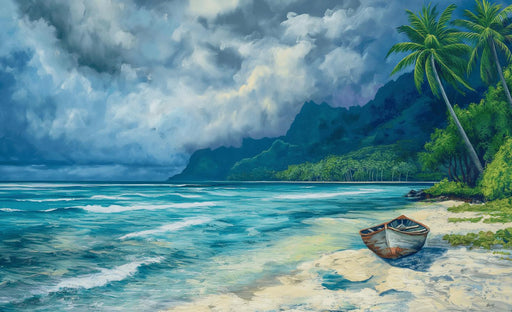 Nature Wallpaper | Boat and Tropical Landscape