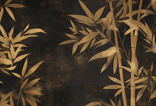 Black and Gold Mural Wallpaper | Bamboo