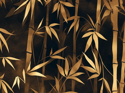 Black and Gold Mural Wallpaper | Modern Bamboo Design