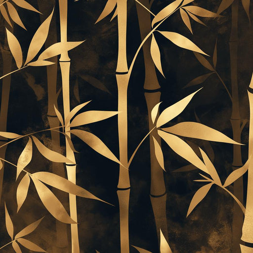 Black and Gold Mural Wallpaper | Modern Bamboo Forest