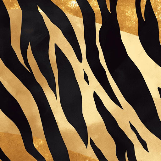 Black and Gold Mural Wallpaper | Zebra Stripes