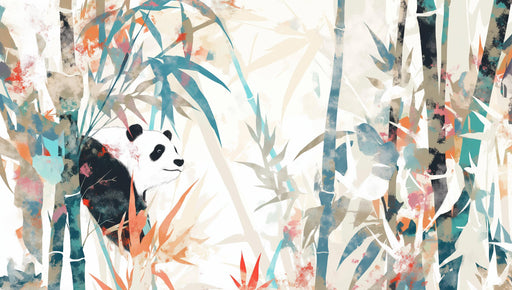 Panda Wallpaper | Pastel Bamboo Forest
