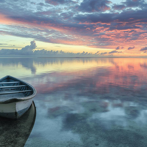 Landscape Mural Wallpaper | Boat and Turquoise Water
