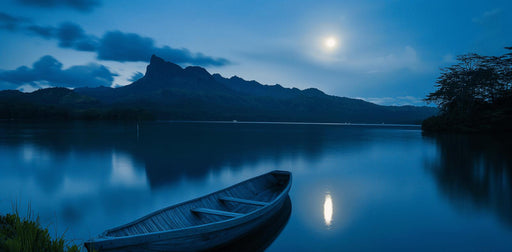 Landscape Mural Wallpaper | Boat and Mountain