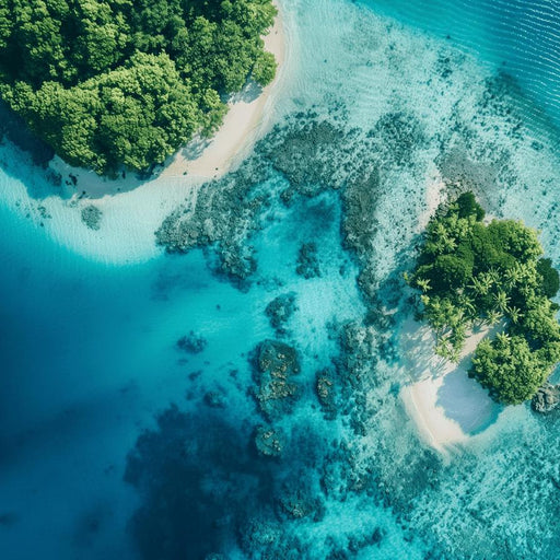 Landscape Mural Wallpaper | Paradise Island Aerial View