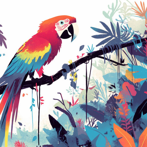 Parrot Wallpaper | Dense Multicolored Jungle