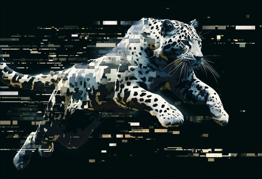 Pixel Wallpaper | Leopard in Black White and Beige