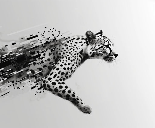 Pixel Mural Wallpaper | Leopard Leap