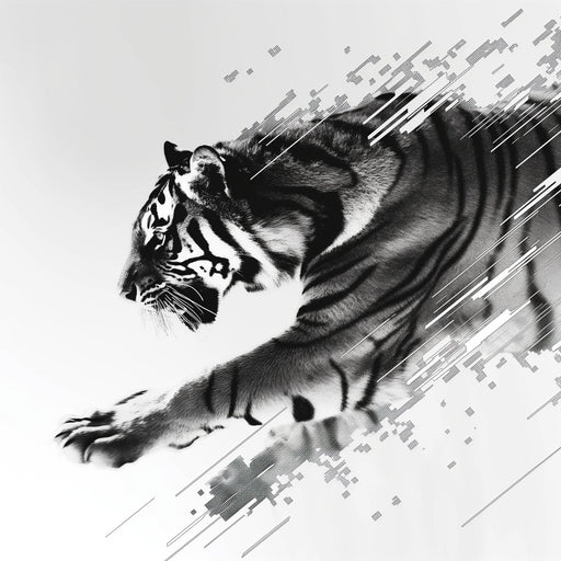 Pixel Wallpaper | Tiger Pouncing