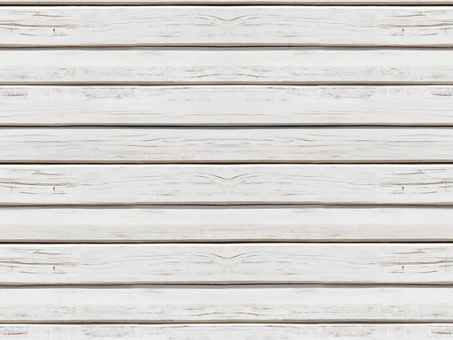Horizontal Plank Mural Wallpaper | White Wood Effect