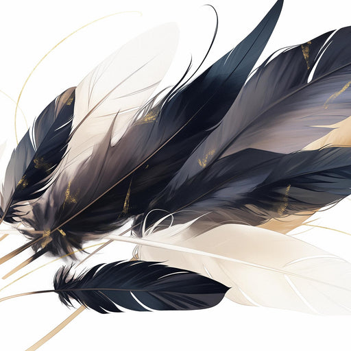 Feather Mural Wallpaper | Beautiful painting on white background